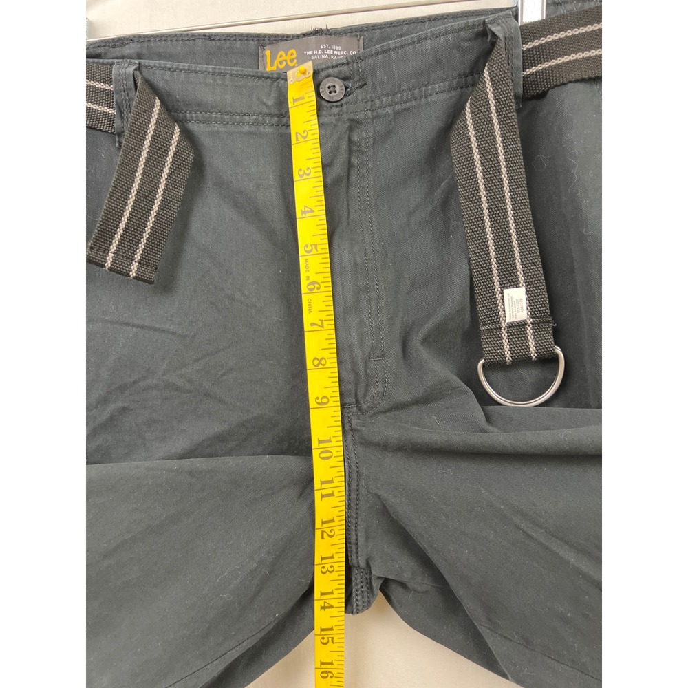 Lee Cargo Shorts Mens 42 Black Belted Utility Classic New - Picture 5 of 9